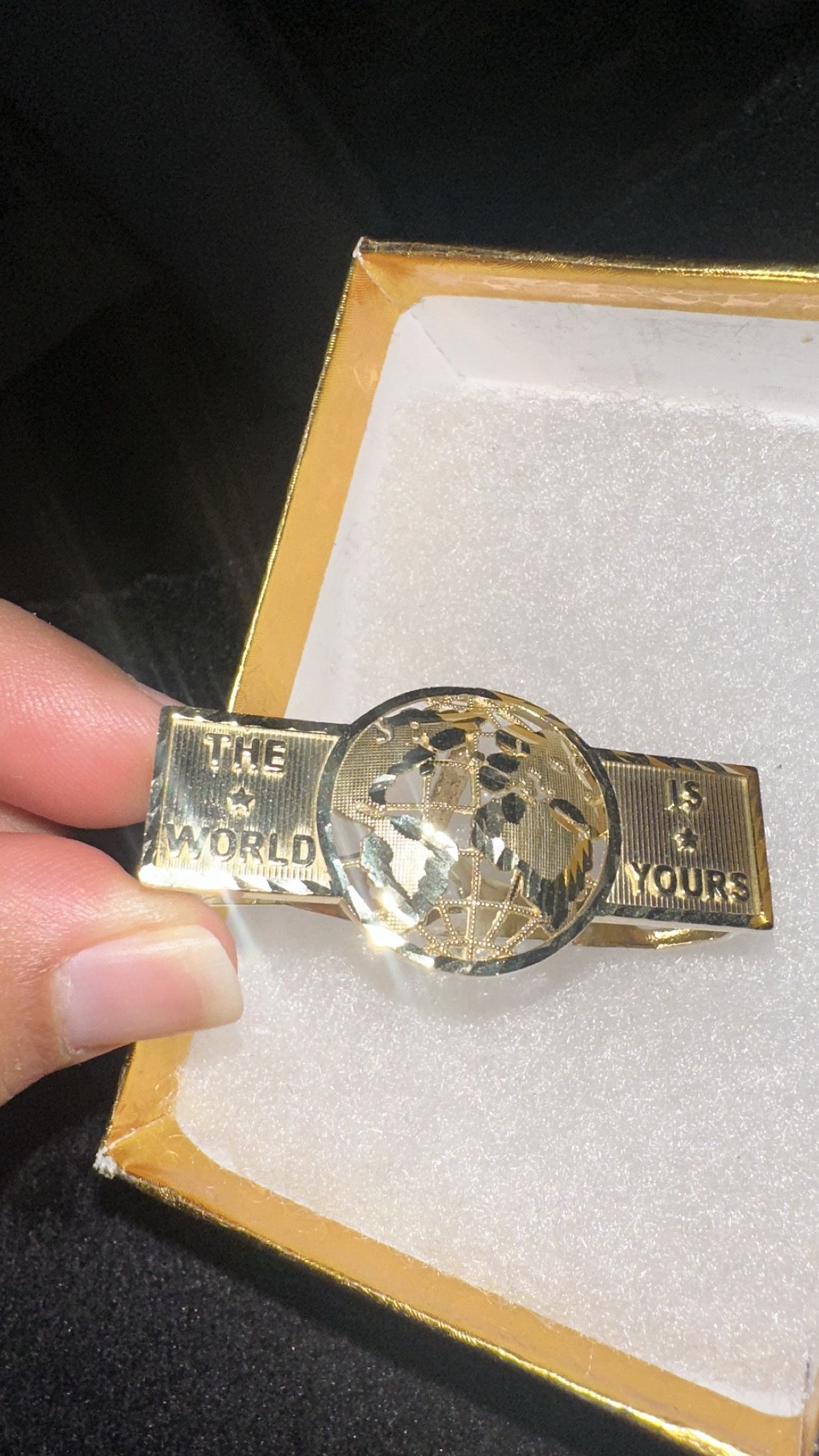 “The World Is Yours” Gold Ring 