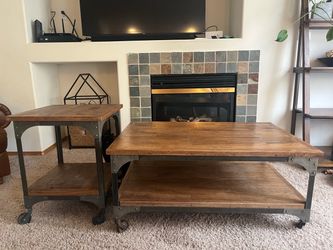 World Market Coffee Table and End Table on Wheels