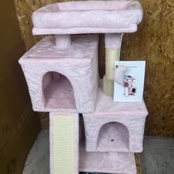 New Pink Cat Tree - 34" Height - Pastel Pink (Katy, TX) Price: $45