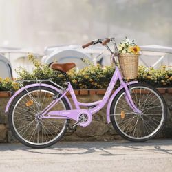 Outroad Beach Cruiser Bike, 24/26 inch Commuter Bicycle for Adult Men and Women,High-Carbon Steel