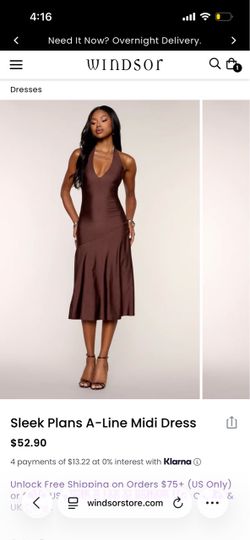 Windsor Sleek Plans A-Line Midi Dress