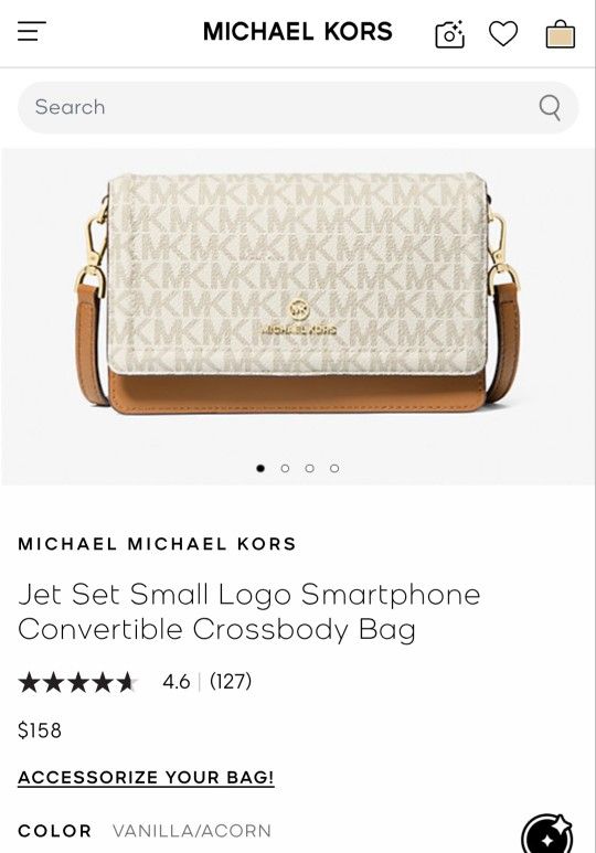 Brand New Michael Kors Jet Set Small Logo Smartphone Purse