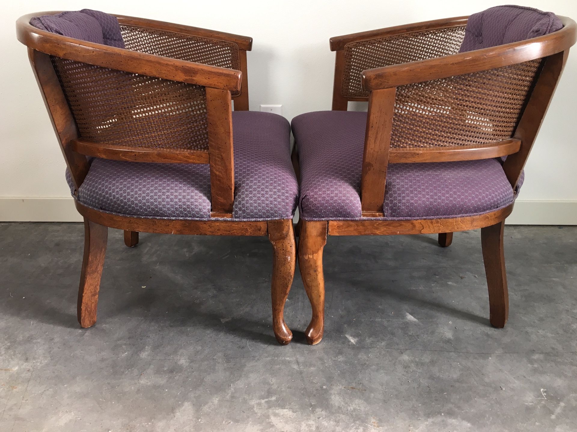 Mid century cane online barrel chair