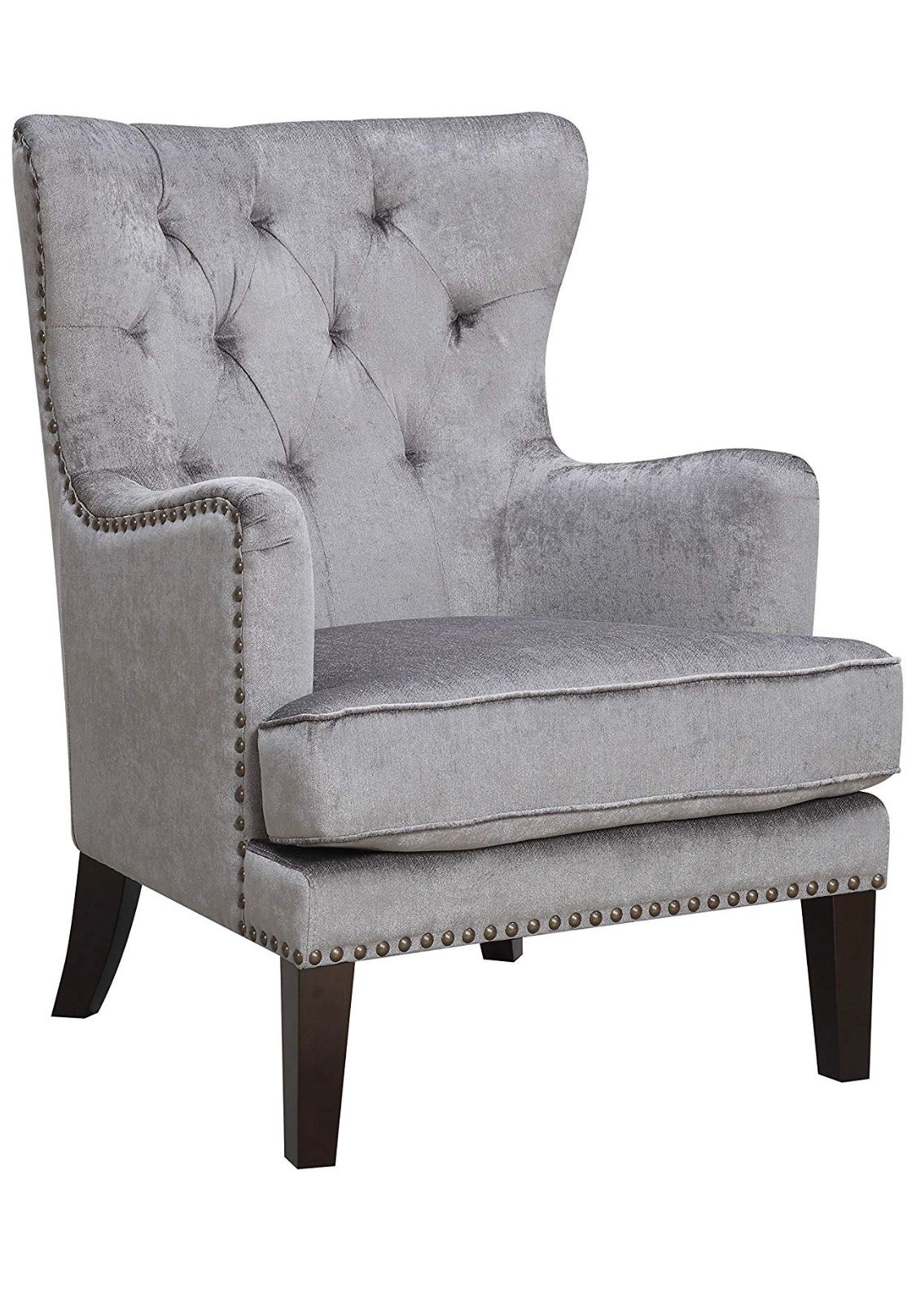 Gray wingback accent chair