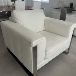 Leather Sofa + Ottoman + Chair 