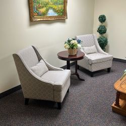 2 Accent Chairs And Round Table Set