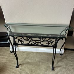 Rod Iron Table With Glass Top