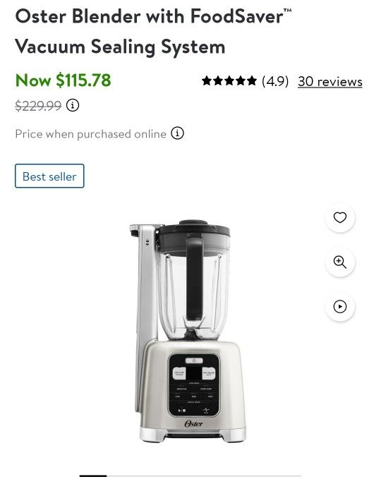 Oster Blender with FoodSaverâ„¢ Vacuum Sealing System