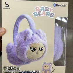 NWT Baby Bears Plush Bluetooth Wireless Headphones