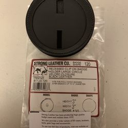 Badge Holder - Recessed Belt Clip On - Black Leather