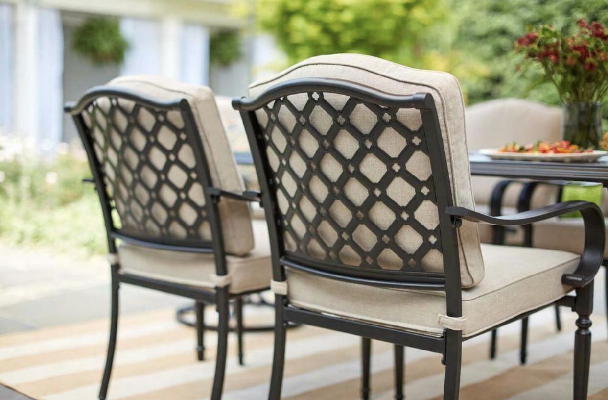 Hampton Bay Laurel Oaks 6Piece Brown Steel Outdoor Patio Dining Chairs