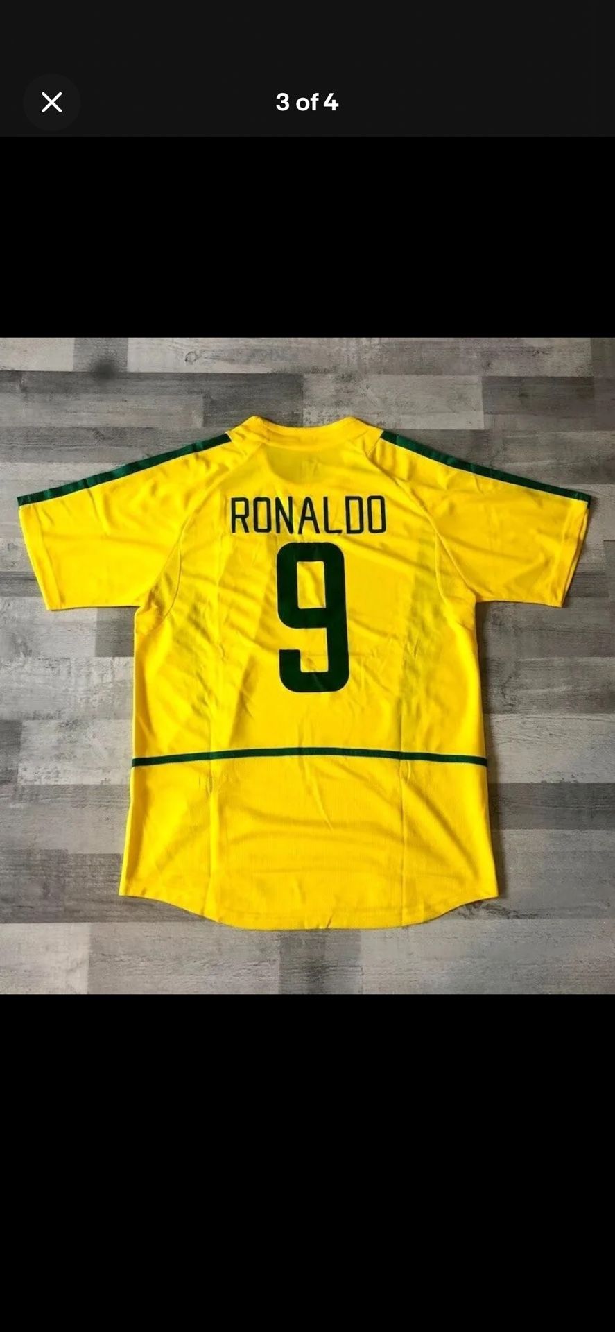 Brazil 2002 World Cup Home Jersey Ronaldo #9 Medium (All Sizes Available)
