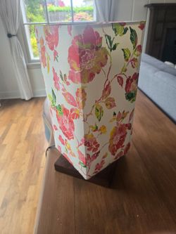 REDUCED TO SELL! World Market floral square table lamp