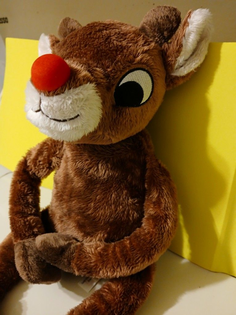 17-in Rudolph The Red Nose Reindeer Hanging Plush With Velcro On Feet