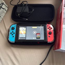 Nintendo Switch With Case And Game