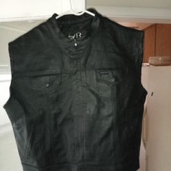 Leather Vest Xl