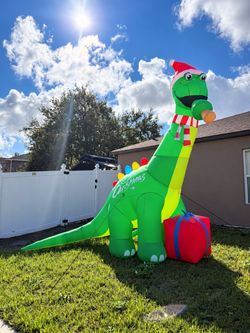 11.8FT Tall Dinosaur Christmas Inflatable