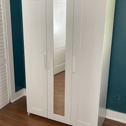IKEA Wardrobe With 3 Doors And Mirror, White
