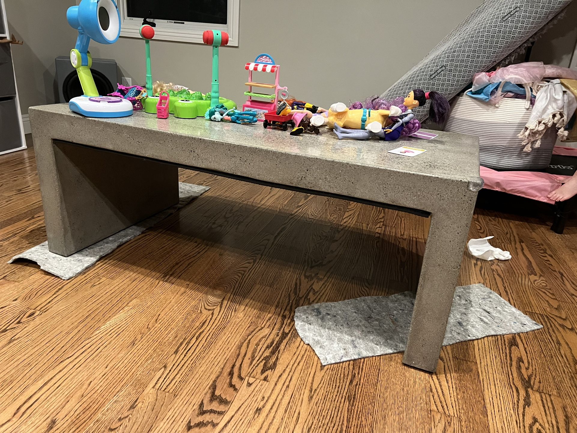 Crate & Barrel concrete coffee table