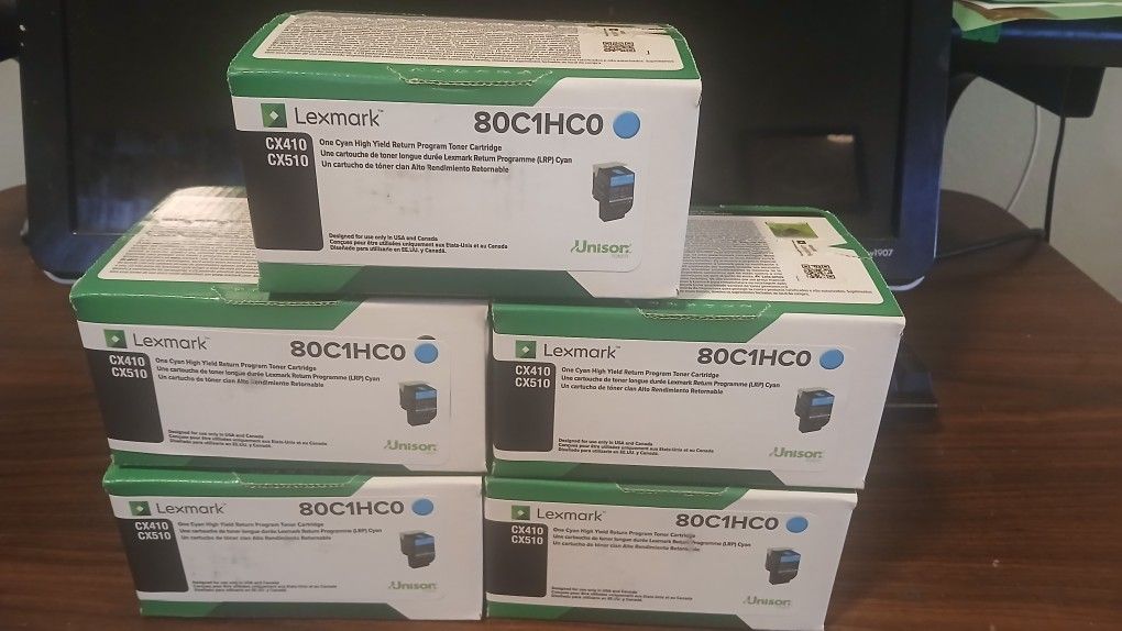 Lot Of 5 Lexmark  80C1HC0 FACTORY SEALED 