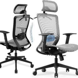COMHOMA Ergonomic Office Chair, Computer Desk Chair, Heavy Duty Office Chair, Mesh, Gray, ErgoPlus