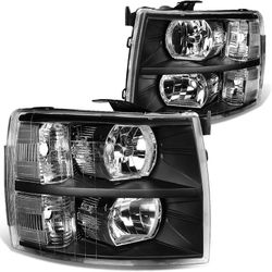 2007-2013 Chevy Silverado Black Headlights