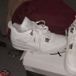 All White Jordan 4s 