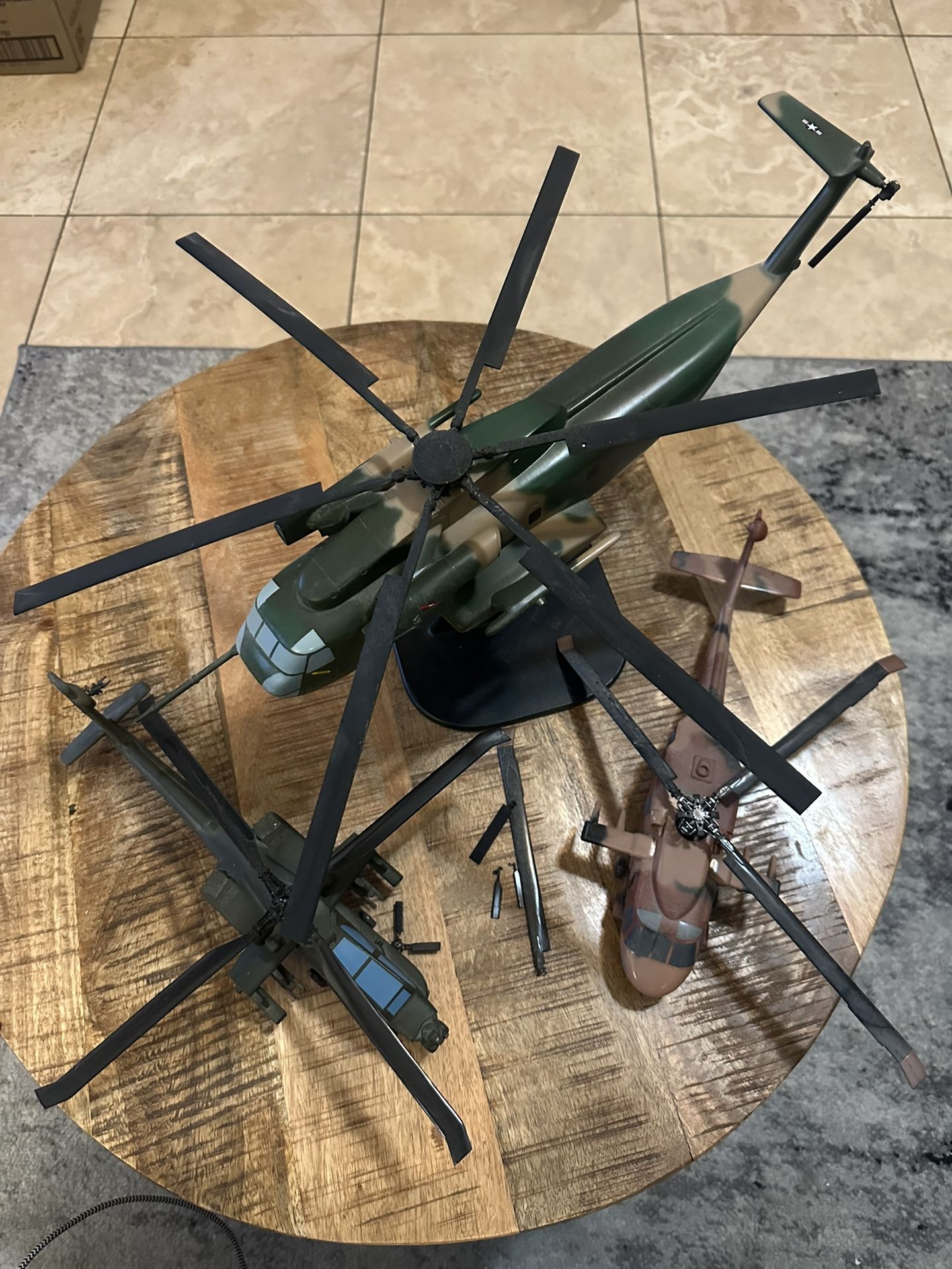 3 Vintage Helicopter Models