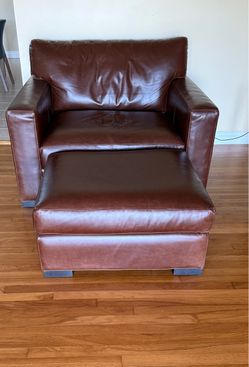 Crate and barrel chair and ottoman
