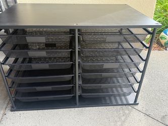 12- drawer Black Metal Mesh Desktop File Organizer