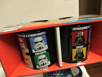 Star Wars coffee mugs set (2) 25.00. New Price firm, Must pick up