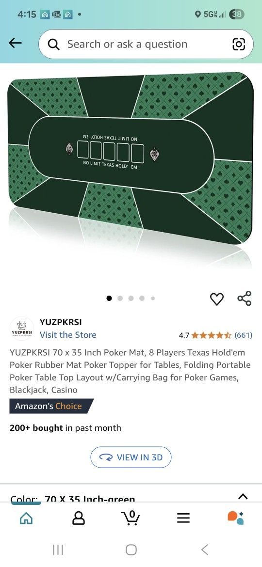 Poker Table Map Brand New With Carry Bag