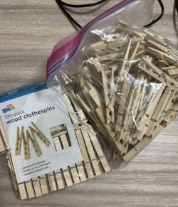 NEW 200 Wooden Clothespins 