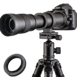 JINTU 420-800mm f/ 8.3 Manual Telephoto Zoom Lens + T-Mount for Canon EOS Rebel Retails $106