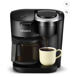 Keurig K-Duo Essentials Black Single-Serve K-Cup Pod Coffee Maker - NEW