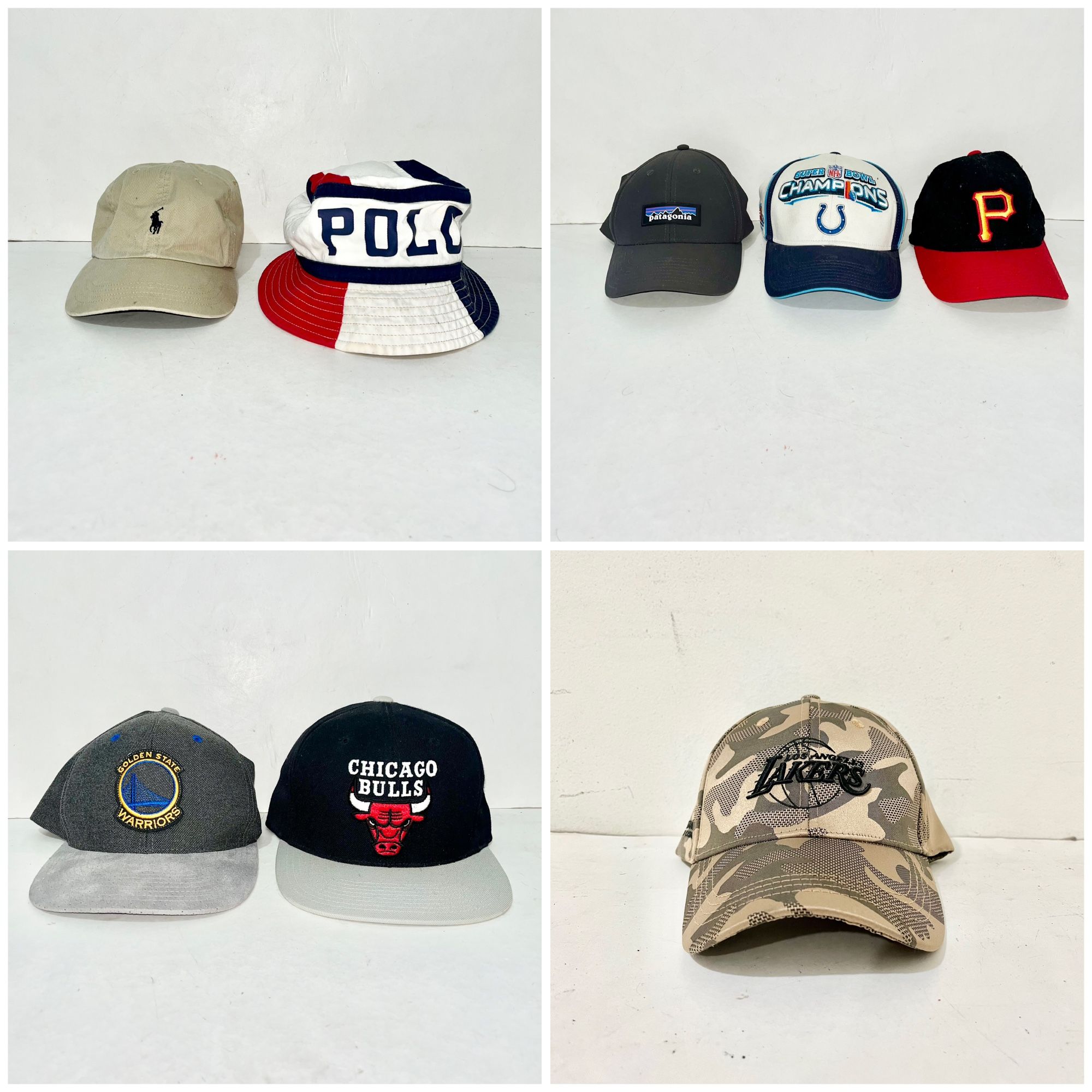 Mens Caps Hats Bundle (8) Preowned good Condition display picture 1