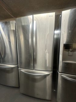 LG 3 Door 30 Inch Wide Stainless Steel Refrigerator 
