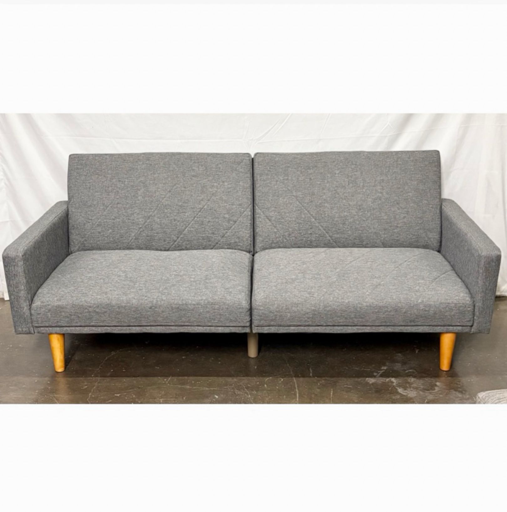 Upholstered Futon, Gray Linen *Free Delivery*