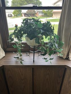 TWO ARTIFICIAL PLANTS ON STANDS