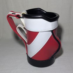 Mini Golf Bag Novelty Gift Koozie Pencil/Pen/Drink Holder Red/White 5” H Desk