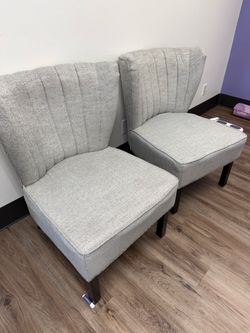 2 grey chairs
