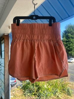Free People Movement Running Shorts Women’s L Coral Smocked Waist 2” Inseam