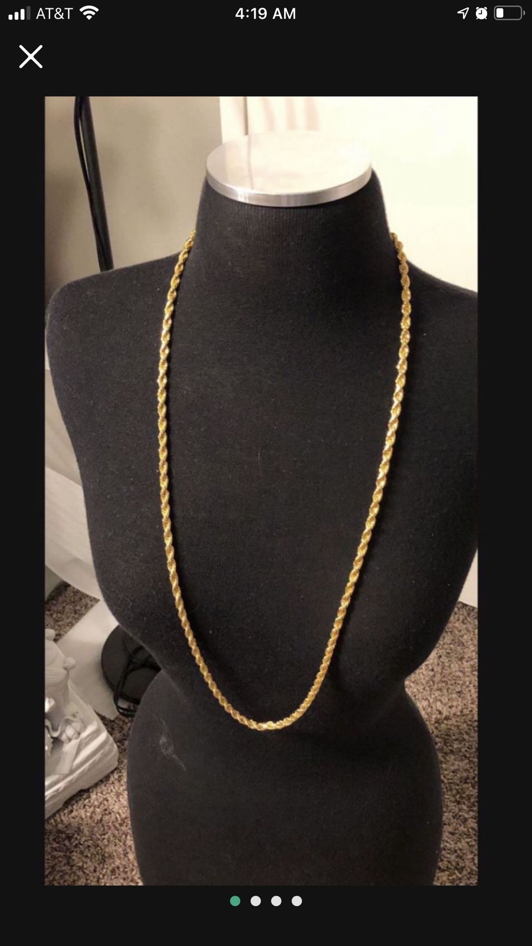 36 1/2 inch Anne Klein gold tone necklace