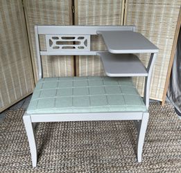Refinished Vintage Gossip Bench, Telephone Chair