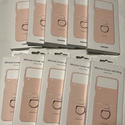 Samsung Galaxy Z Flip 4 Silicone Phone Case with Ring Pink