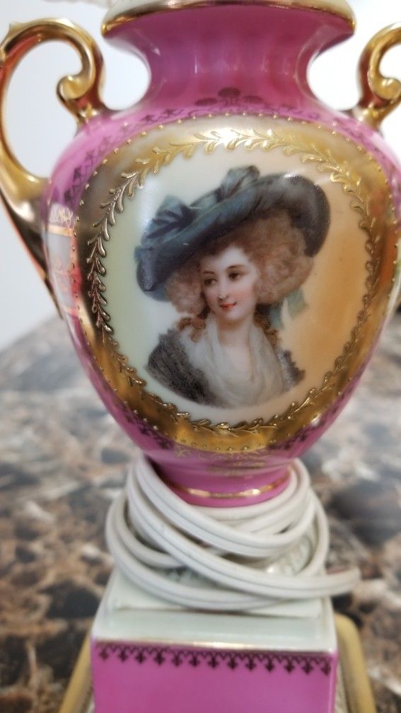 Vintage Nightstand Lamps Pink In Color