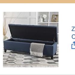 Blue Storage Ottoman