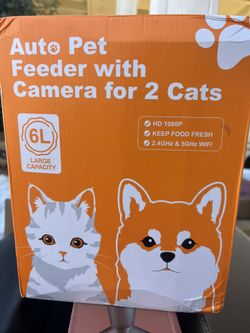 Auto Pet Feeder With Camera For 2cat Dog