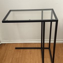 Charcoal Metal And Glass Laptop/Side Table 