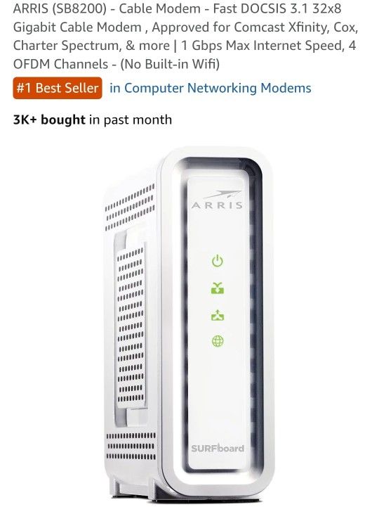 Arris Surfboard SB8200 Modem